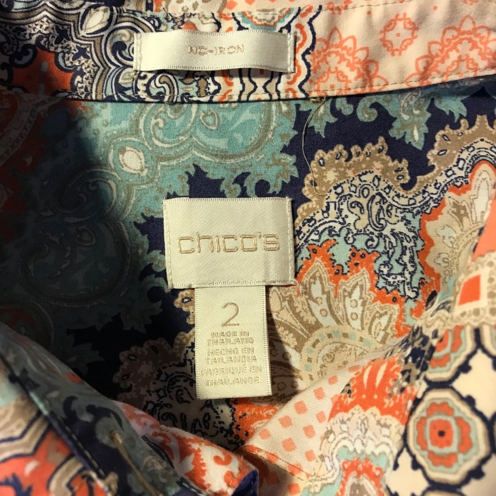 Chico's Multicolored Paisley Patterned Blouse - image 6